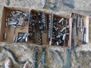 LOT 113 BOX OF 1/2" & 3/8" SOCKETS, RATCHETS, BREAK-OVERS & EXTENSIONS
