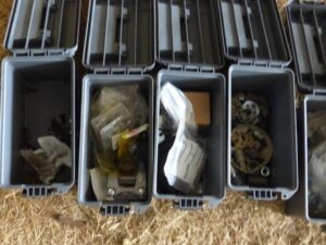 LOT 125 14 POLY AMMO BOXES, 1 METAL AMMO BOX 