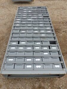 LOT 4876 3'X6'8" PARTS CABINET W/DRAWERS 