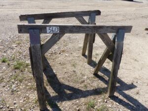 LOT 5613 2 WOODEN SAW HORSES