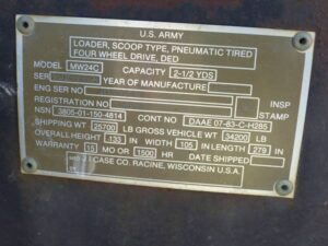 LOT 5785 CASE MILITARY W24C WHEEL LOADER 