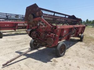 LOT 5883 CASE 1010 20 FT GRAIN PLATFORM WITH HEADER TRAILER 