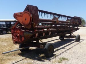LOT 5883 CASE 1010 20 FT GRAIN PLATFORM WITH HEADER TRAILER 