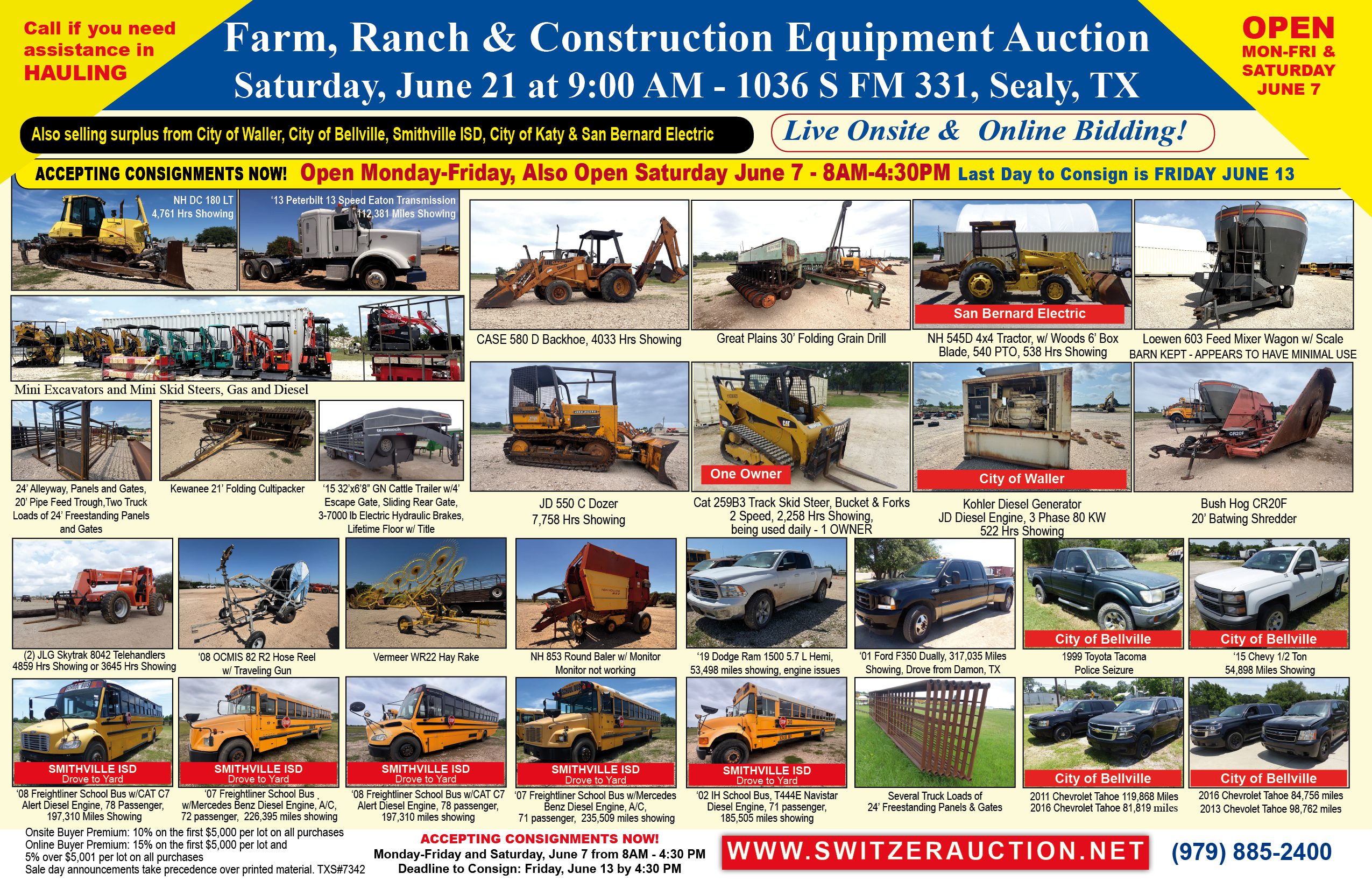 Digital Brochure Jun 21 2025 Switzer Auction Equipment Auction at Switzer Auction, Farm, Ranch and Construction Equipment