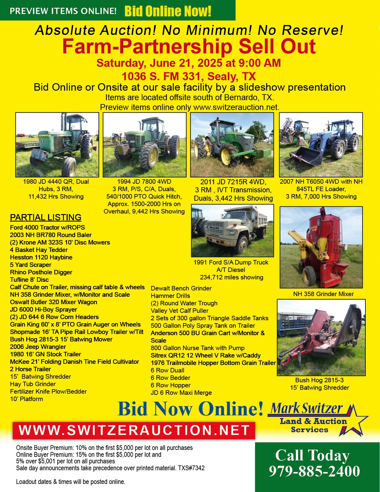 Farm and Ranch Sell Out Auction